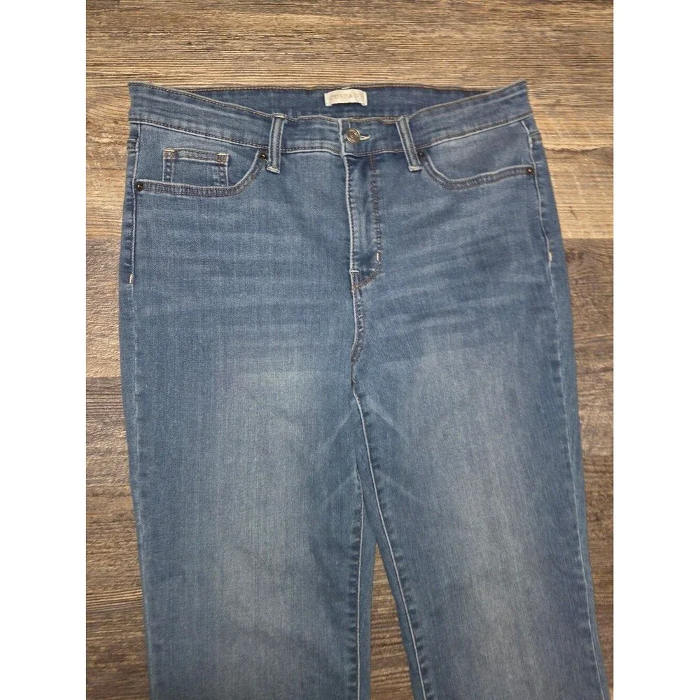 Crown & Ivy Mid Rise Straight Leg Jeans